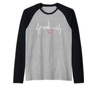 Stoccarda Skyline Battito del Cuore Germania Amo Stuttgart Maglia con Maniche Raglan