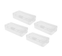 STOCCHIO Trasparente Bo Box di Stoccaggio Trasparente in Plastica C Contenitore di Plastica con Copertura Incernierata per le Perle degli Oggetti SM Gioielli Scopri la Sua comodità per lo Stoccaggio