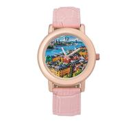 Stoccolma Svezia - Elegante orologio analogico al quarzo, da donna, con cinturino in pelle, Stile:, regular, Cinturino