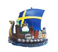 Stoccolma Svezia Forma di Barca a Vela Magnete Frigorifero 3D Viaggi Souvenir Decorazione Del Frigo Adesivo Magnetico Dipinto A Mano