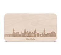 Stoccolma tagliere per la colazione con incisione skyline - tagliere per il pane & regalo per gli innamorati della città di Stoccolma - ideale anche come souvenir