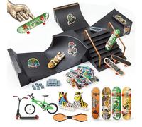 stochastic box Set di rampe per skateboard fai da te, mini skateboard con dita, 14 pezzi, per bambini, allenamento, puntelli per tastiera