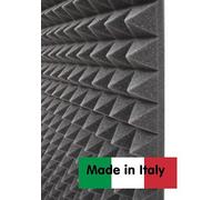 Stock 10 mq pannelli fonoassorbenti isolanti 100x100x5,5 cm NERI piramidale NEW