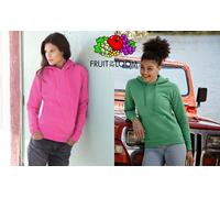 STOCK 10 pezzi Felpa DONNA cappuccio FRUIT OF THE LOOM colori vari maglietta