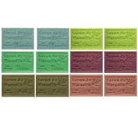 Stock 12(dodici) pezzi Originale Saponetta Naturale di Marsiglia profumazioni miste 12 pezzi x 125 g = 1,5 kg Savon de Marseille Parfumè
