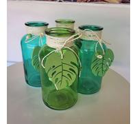 STOCK 12 PEZZI Barattoli in Vetro con Foglia - Bomboniere, Home Design