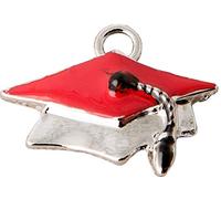 STOCK 12 PEZZI Cappello Tocco Laurea in metallo Ciondolo Applicazione de