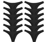 Stock 12 Pezzi Perizoma Slip Donna Thong Liscio Tanga Elasticizzato Nuovo 368-12