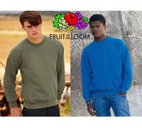 STOCK 20 pezzi FELPA girocollo FRUIT OF THE LOOM colori taglie scelta UOMO sweat