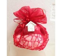 STOCK 20 PEZZI Sacchetto Rete Rosso con laccetto e Gessetto Casetta Laur 093O