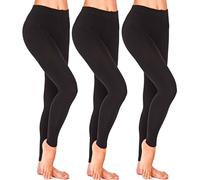 Stock 3 pezzi leggings donna termici felpati caldi collant fuseaux S-88001