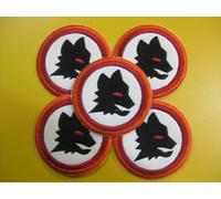 STOCK 5 PEZZI patch AS ROMA CALCIO toppa ricamo piccola LUPA curva sud ULTRAS