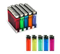 STOCK 50 PEZZI ACCENDINI COLORATI ACCENDINO CON FIAMMA REGOLABILE