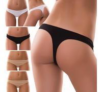 Stock 6 pezzi Perizoma slip donna thong string liscio tanga elasticizzato 368P6
