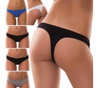 Stock 6 pezzi Perizoma slip donna thong string liscio tanga elasticizzato 368P6