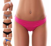 Stock 6 pezzi Perizoma slip donna thong string liscio tanga elasticizzato 368P6
