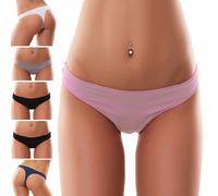 Stock 6 pezzi Perizoma slip donna thong string liscio tanga elasticizzato 368P6