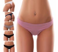 Stock 6 pezzi Perizoma slip donna thong string liscio tanga elasticizzato 368P6