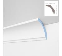 *STOCK FOLLI* Profilo a soffitto in Polimeri Bianco RAL 9016 verniciabile 31X30mm (Prezzo al metro)