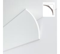 *STOCK FOLLI* Profilo a soffitto in Polimeri Bianco RAL 9016 verniciabile 63X63mm (Prezzo al metro)