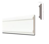 *STOCK FOLLI* Profilo a soffitto o boiserie in Polimeri Bianco RAL 9016 verniciabile 80X15mm (Prezzo al metro)