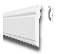 *STOCK FOLLI* Profilo o cornice per boiserie in Polimeri Bianco RAL 9016 verniciabile 60X8mm (Prezzo al metro)