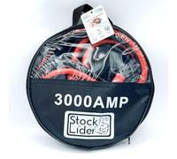 Stock Leader - Cavi di avviamento per batteria da auto 2-3 m, pinze per batteria per auto ricarica di emergenza, presa forte, pinze per cohce, con borsa di trasporto (batteria 3000 Amp)