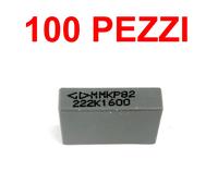 Stock lotto 100 pezzi Condensatore poliestere MKP 2,2nF 1600V 5x17x10mm passo 16