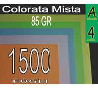 STOCK OFFERT 1500 FOGLI DI CARTA COLORATA MISTA PER STAMPANTE LASER E INKJET A4
