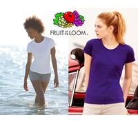 STOCK pezzi 20 FRUIT OF THE LOOM maglietta DONNA maglia girocollo T-SHIRT #