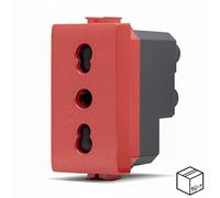 STOCK Presa Bivalente 10/16A ROSSA 10pz MAPAM JOY 518R Comp. BTICINO MATIX