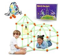 Stock Trends 100 Pcs Kit Costruzioni Fortezza Per Bambini - Si Illumina Al Buio Fortino Per Bambini +5 Anni | Kit Costruttore Per Bambini | Creative Forts | Stem Kit Costruzione Fortino