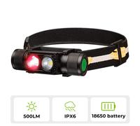 [Stock UE] Lampada frontale ricaricabile H25LR LED 90 CRI IPX6 Potente torcia frontale leggera con luce bianca brillante + rossa 660nm