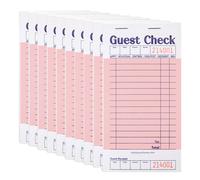 Stock Your Home Pink Guest Check Books for Servers (10 Pack) Server No