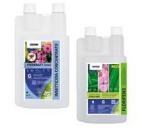 STOCKER Kit Anti-Zanzare e Pappataci Completo 40005 | PIREKRAFT Insetticida 500ml + FLORIFENS 1L | Per Nebulizzatori Geyser e Pompe a Pressione | Effetto Abbattente e Barriera Naturale | Non Macchia