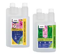 STOCKER Kit Antizanzare Completo 2L (1L Nebuzan + 1L Florifens) - Protocollo Barriera a Base di Estratti Vegetali per Giardino - Alta Concentrazione per Sistemi di Nebulizzazione