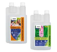 STOCKER - Kit Antizanzare Professionale 40004 1 L Zanzaricida Linea Etokraft Pyrecip Blu Micro E + 1 L Disabituante zanzare Florifens Barriera Vegetale - Trattamento per Aree Esterne e Giardino