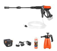 STOCKER - Kit Idropulitrice Calipso E-200 21V con Batteria, Caricabatterie e Accessori - Pulizia Potente e Versatile per Casa, Auto e Giardino