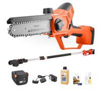 STOCKER - Kit Potatura Motosega con Manico Telescopico Magma E-150 LA 21V - Batteria 2.6Ah e Olio Lubrificante Inclusi - Taglio Fino a 3,5m - Leggero e Potente