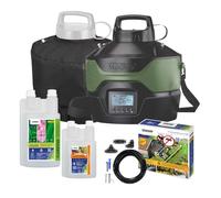 STOCKER Nebulizzatore Giardino Elettrico Geyser 4L - Kit Completo Antizanzare con Timer e Pompa Automatica, Batteria Li-Ion 12V, Copertura fino a 200mq, Insetticida e Disabituante Inclusi