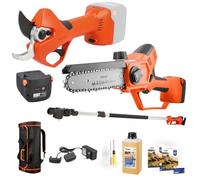 STOCKER - Kit Forbice Elettrica Magma E-40 TP 21V + Batteria Power 2,6Ah + Caricabatterie Doppio + Garanzia 60 Mesi + Olio Spray - Sistema Completo Potatura