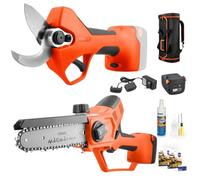 STOCKER - Kit Potatura Professionale 21V con Forbice Magma E-35 TP, Motosega Magma E-150 LA, Batteria Fast Charge 2,6Ah, Caricabatterie Doppio, Zaino Ordinex e Bladeup - Sistema Power 21V