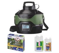 STOCKER Nebulizzatore Giardino Elettrico Geyser 4L - Kit Completo Antizanzare con Timer e Pompa Automatica, Batteria Li-Ion 12V, Copertura fino a 200mq, Insetticida e Disabituante Inclusi