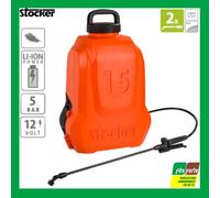 STOCKER POMPA A BATTERIA A LITIO ZAINO ELETTRICA 5 BAR 2 LANCE 15LT IRRORAZIONE