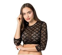 Stockerpoint Dirndlbluse Holly Camicia da Donna, Nero, 48