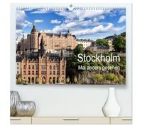 Stockholm - Mal anders gesehen (hochwertiger Premium Wandkalender 2026 DIN A2 quer), Kunstdruck in Hochglanz: Schwedens Hauptstadt, mit dem Augenmerk auf die Architektur.