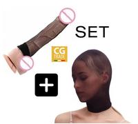 STOCKING HOOD SET Maschera Calza di Nylon Testa Viso + Pene NYLON Encasement