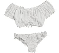 Stockings Donna Hot Giarrettiera Sposa Sexy da Donna Indumenti da Notte in Rete Set Due Pezzi Camicia Notte Taglie Forti Lingerie Solido E Perizoma Rosso Capodanno Intimoos (White S)