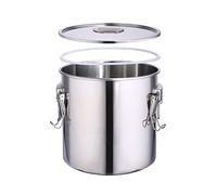 Stockpots 304 Stainless Steel Sealed Storage Bucket with Lid, Sealed And Kept Fresh, Large Capacity Pot, Can Be Used As Soup Bucket(Onecolor-24Cm*25Cm)