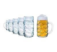 Stölzle Lausitz 5210052 - Boccale da birra della collezione Kaiser da 500 ml, set da 6 pezzi, lavabili in lavastoviglie, altezza: 13,4 cm, diametro esterno: 9,5 cm
